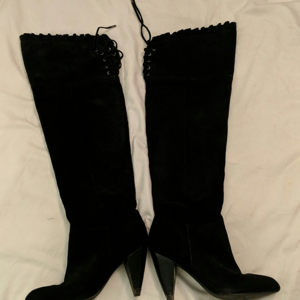 BCBG Black Suade over the knee boots